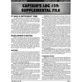 Captain's Log #39 Supplement